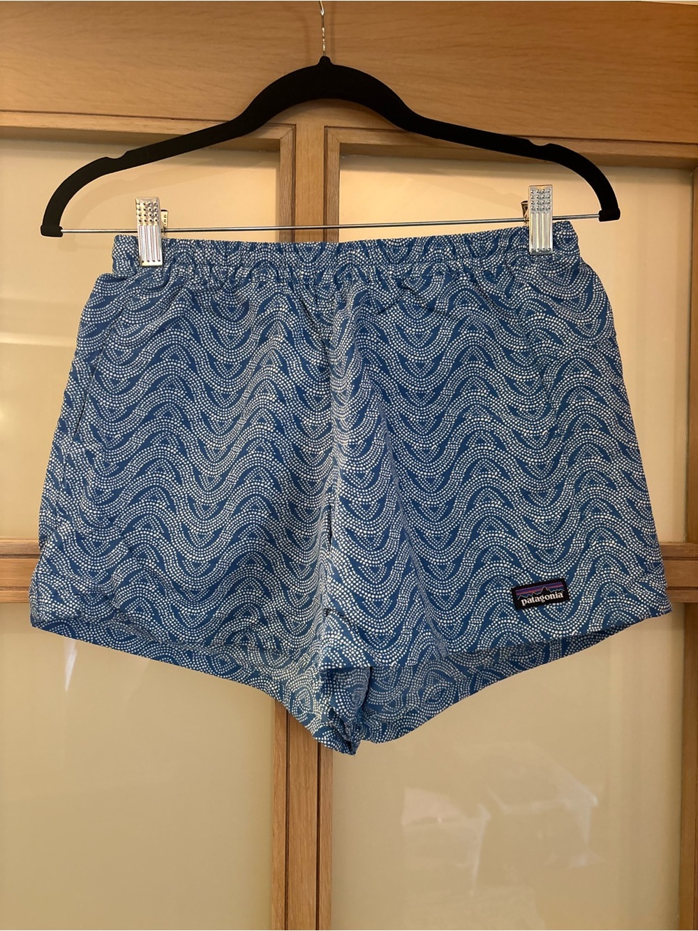 Patagonia Women's Blue Wave-Print Athletic Shorts